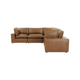 Cali Brown Leather Modular 5-Piece L-Sectional by TOV Furniture at Eve Furniture