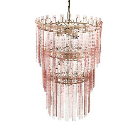 Hampshire Pink Acrylic 3-Tier Chandelier by TOV Furniture at Eve Furniture