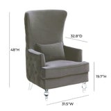Aubree Velvet Chair with Acrylic Legs by TOV Furniture at Eve Furniture