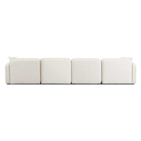 Travie Sand Upcycled Linen 6-Piece Modular U-Sectional by TOV Furniture at Eve Furniture