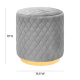 Abir Grey Velvet Ottoman by TOV Furniture at Eve Furniture