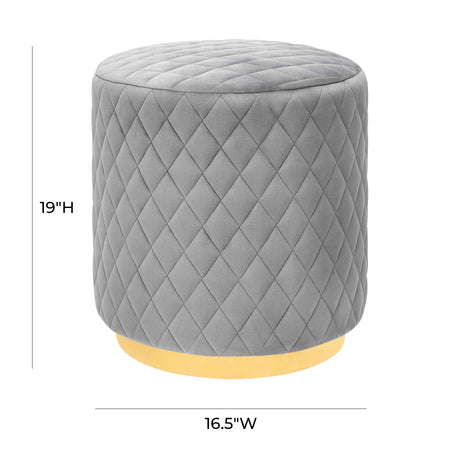 Abir Grey Velvet Ottoman by TOV Furniture at Eve Furniture