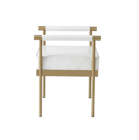 Diva White Performance Vegan Leather Bench by TOV Furniture at Eve Furniture