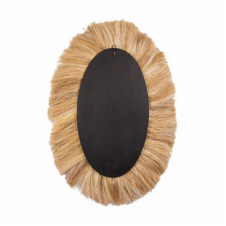 Tribal Natural Abaca Grass Oval Wall Mirror by TOV Furniture at Eve Furniture