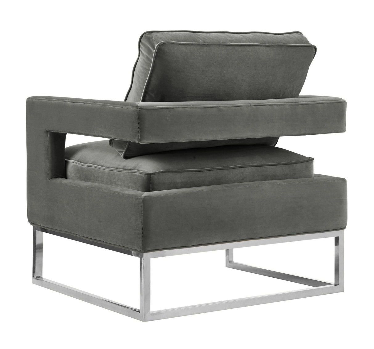 Avery Grey Velvet Chair with Silver Base by TOV Furniture at Eve Furniture