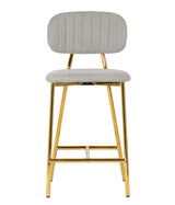 Ariana Grey Counter Stool with Gold Legs - Set of 2 by TOV Furniture at Eve Furniture