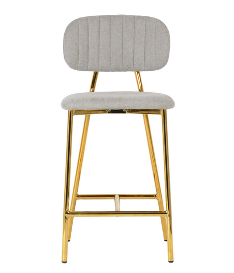 Ariana Grey Counter Stool with Gold Legs - Set of 2 by TOV Furniture at Eve Furniture