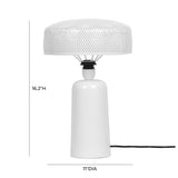 Cindy White Metal Table Lamp by TOV Furniture at Eve Furniture