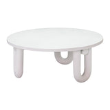Tildy White Concrete Indoor / Outdoor Round Coffee Table by TOV Furniture at Eve Furniture