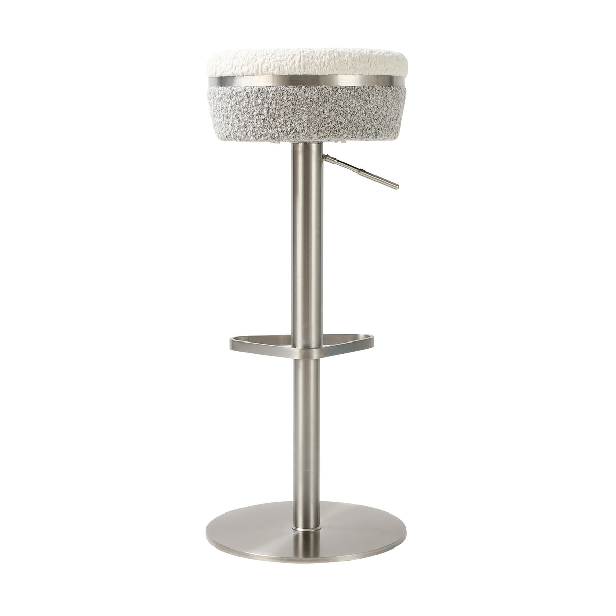 Astro White and Grey Boucle Adjustable Stool by TOV Furniture at Eve Furniture