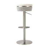 Astro White and Grey Boucle Adjustable Stool by TOV Furniture at Eve Furniture