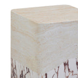 Brut Travertine & Breccia Concrete Indoor / Outdoor Side Table by TOV Furniture at Eve Furniture