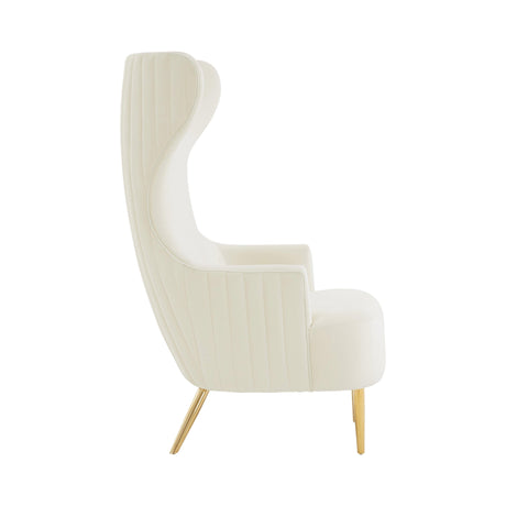 Julia Velvet Channel Tufted Wingback Chair by Inspire Me! Home Decor by TOV Furniture at Eve Furniture