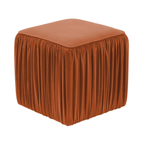 Morgan Pleated Velvet Ottoman by TOV Furniture at Eve Furniture