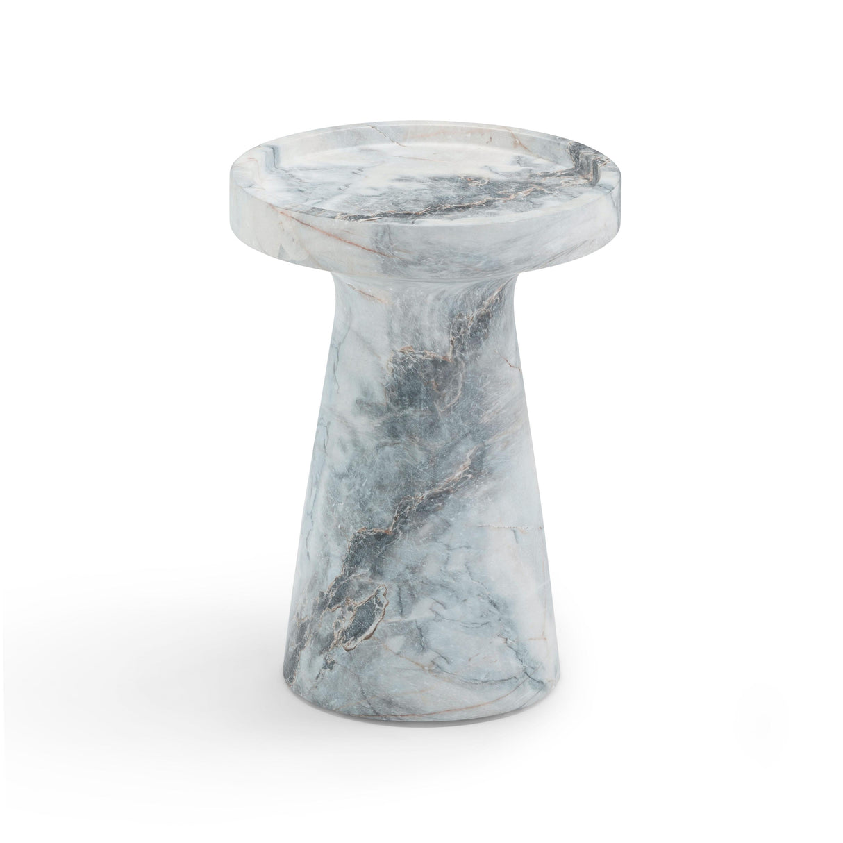 Zara Aegean Marble Indoor / Outdoor Side Table by TOV Furniture at Eve Furniture