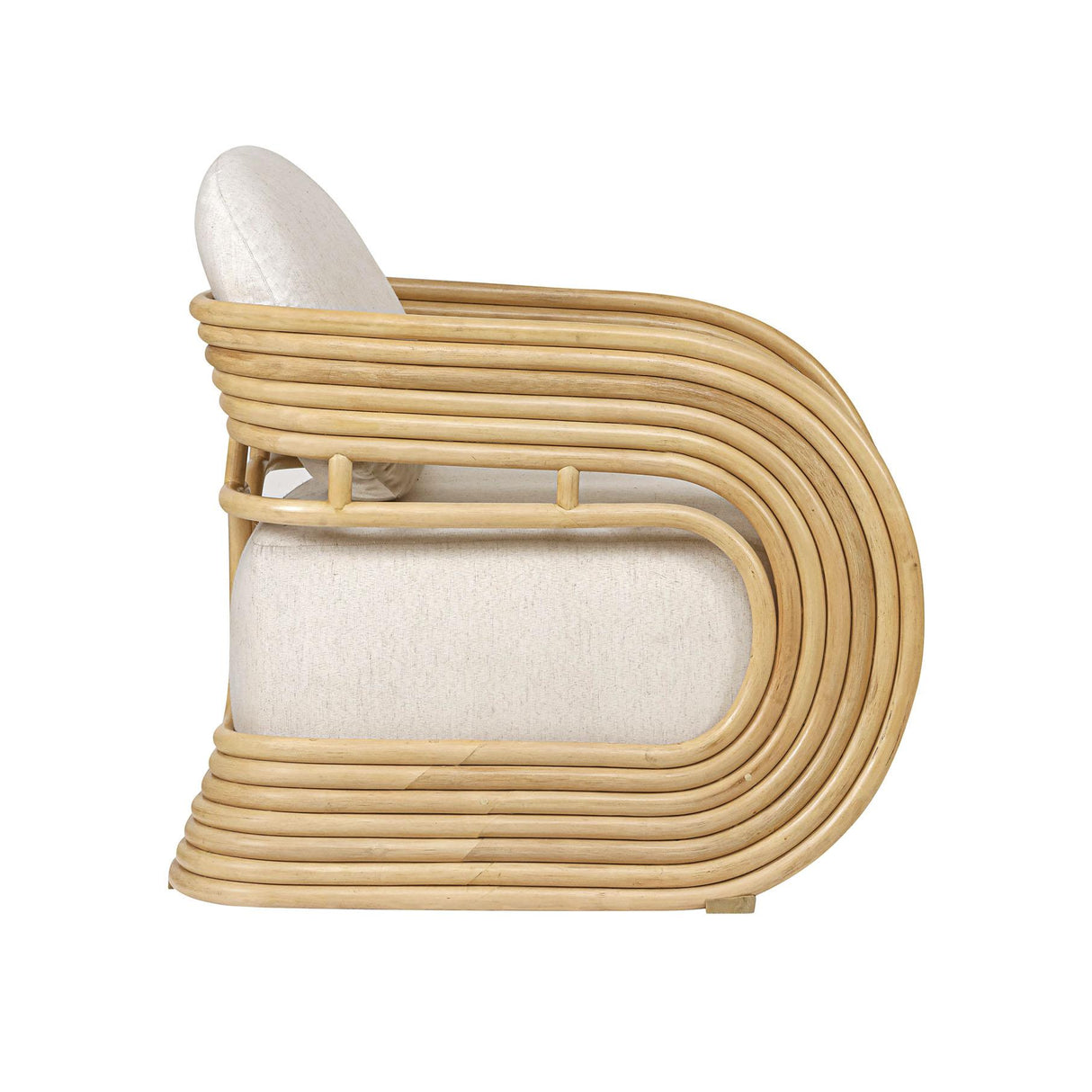 Lauretta Cream Fabric and Natural Rattan Accent Chair by TOV Furniture at Eve Furniture