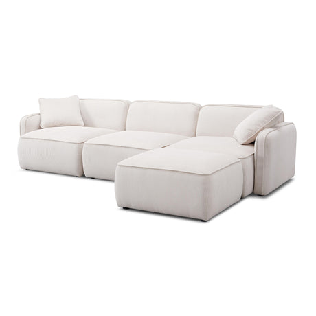 Travie Performance Corduroy Velvet 4-Piece Modular Sectional by TOV Furniture at Eve Furniture