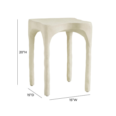 Skully Cream Textured Side Table by TOV Furniture at Eve Furniture