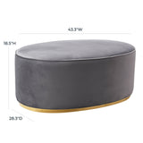 Scarlett Velvet Oval Ottoman by TOV Furniture at Eve Furniture