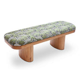 Ollie Olive Green Leopard Jacquard Bench by TOV Furniture at Eve Furniture