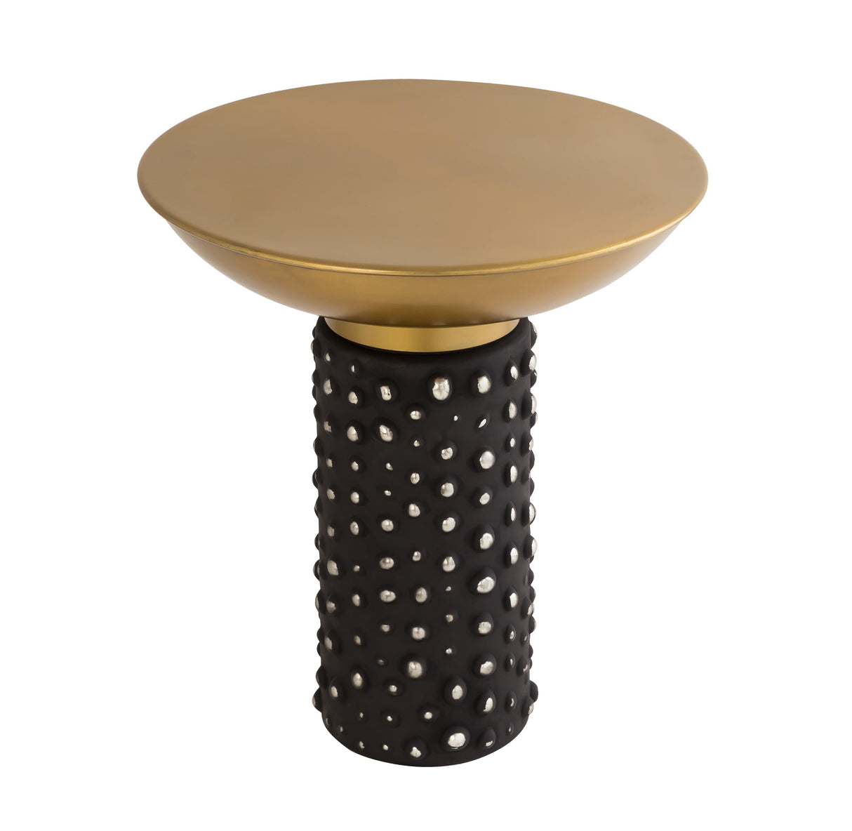 Blaze Glass and Brass Side Table by TOV Furniture at Eve Furniture