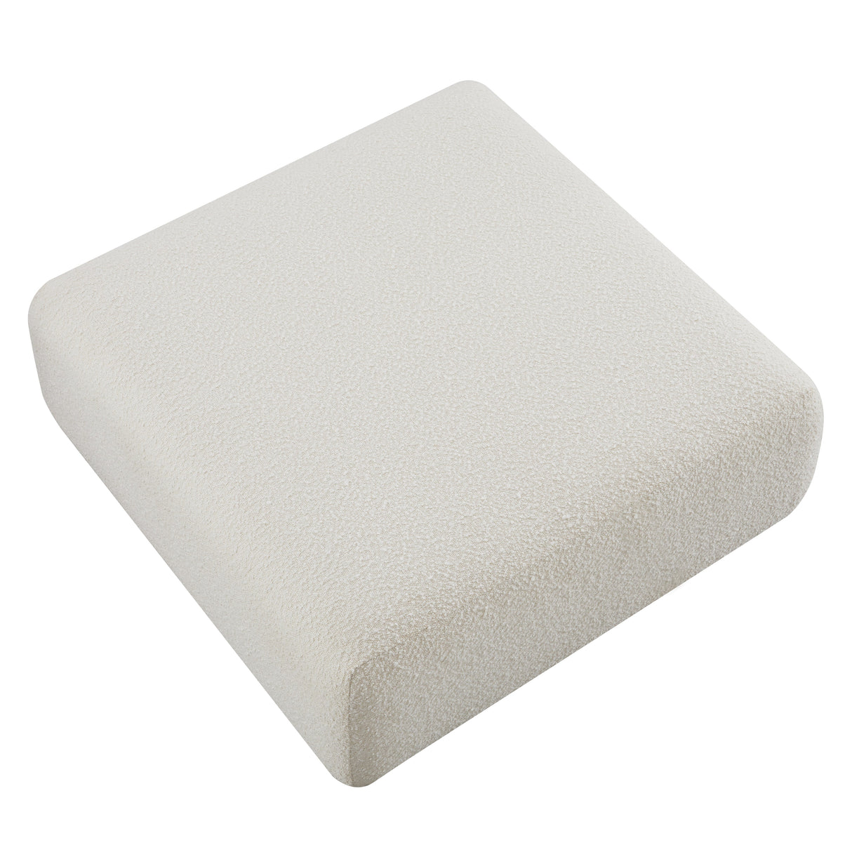 Hangover Cream Boucle Ottoman by TOV Furniture at Eve Furniture