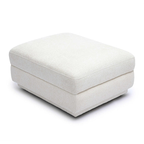 Perry Cream Chenille Modular Ottoman by TOV Furniture at Eve Furniture