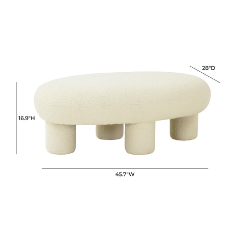 Discus Boucle Ottoman by TOV Furniture at Eve Furniture