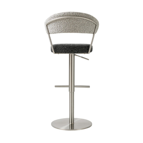 Cosmo Black and Grey Boucle Adjustable Stool by TOV Furniture at Eve Furniture