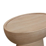 Eclipse Textured Faux Travertine Indoor / Outdoor Side Table by TOV Furniture at Eve Furniture