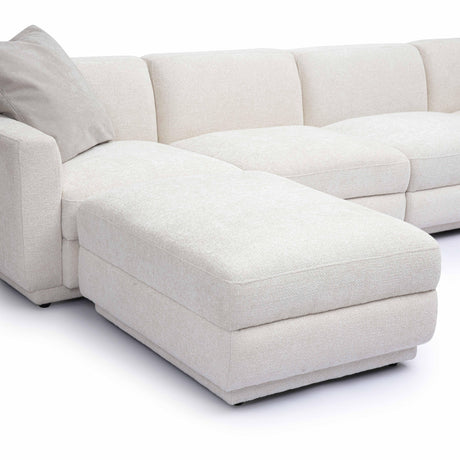 Perry Cream Chenille Modular U-Sectional by TOV Furniture at Eve Furniture