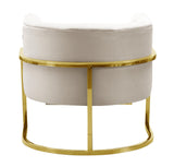 Magnolia Spotted Cream Chair with Gold Base by TOV Furniture at Eve Furniture