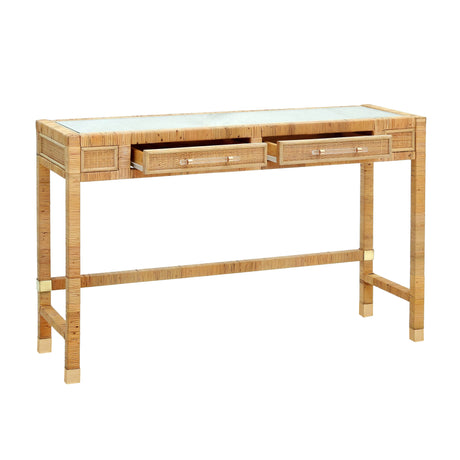 Amara Woven Rattan Desk by TOV Furniture at Eve Furniture
