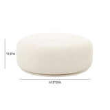 Fickle Cream Boucle Swivel Ottoman by TOV Furniture at Eve Furniture
