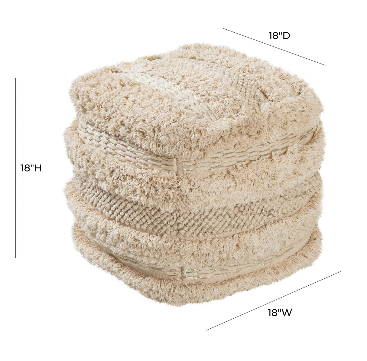 Yorba Cotton Pouf by TOV Furniture at Eve Furniture
