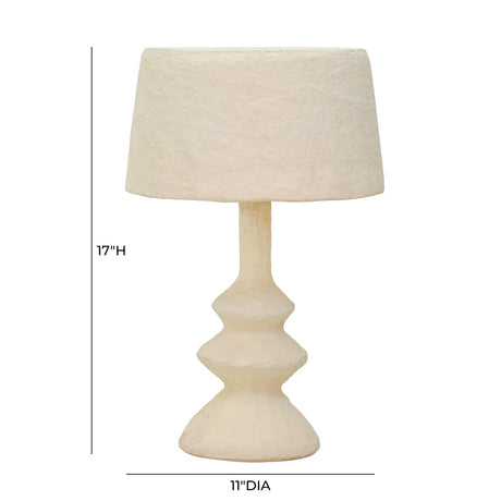 Cream Cotton Mache Table Lamp by TOV Furniture at Eve Furniture