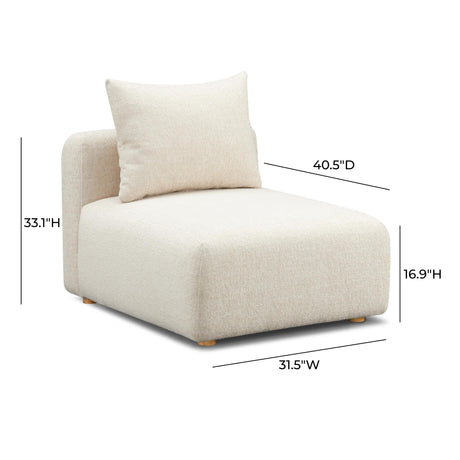 Hangover Heavy Textured Fabric Modular Armless Chair by TOV Furniture at Eve Furniture