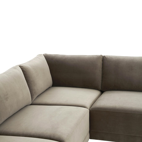 Willow Velvet Modular 5-Piece L Sectional by TOV Furniture at Eve Furniture