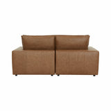 Cali Brown Leather Modular Loveseat by TOV Furniture at Eve Furniture