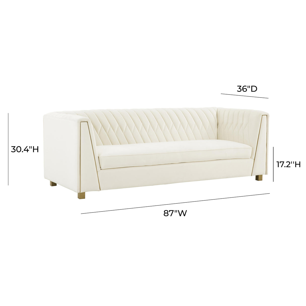 Wafa Cream Velvet Sofa by Inspire Me! Home Decor by TOV Furniture at Eve Furniture