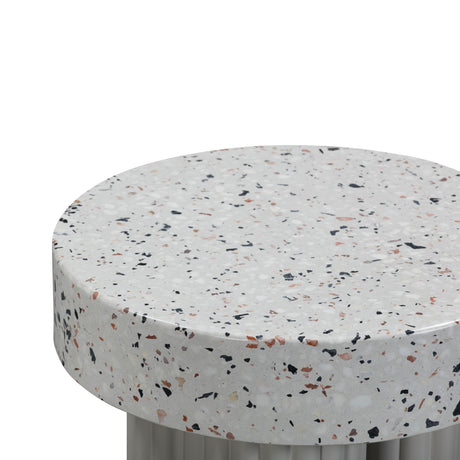 Clover Faux Terrazzo Indoor / Outdoor Round Side Table by TOV Furniture at Eve Furniture