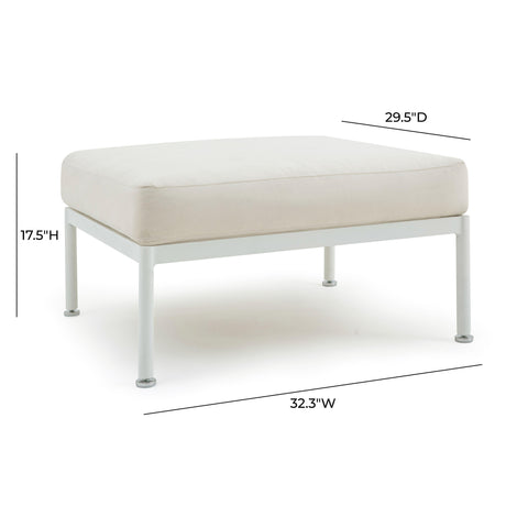 Dunes Cream Outdoor Ottoman by TOV Furniture at Eve Furniture