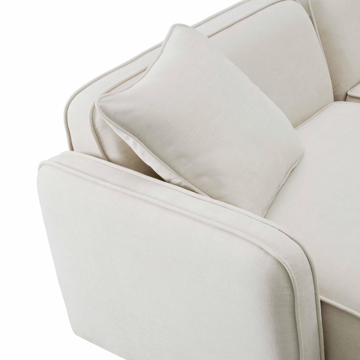 Travie Sand Upcycled Linen 6-Piece Modular U-Sectional by TOV Furniture at Eve Furniture