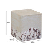Brut Travertine & Breccia Concrete Indoor / Outdoor Side Table by TOV Furniture at Eve Furniture