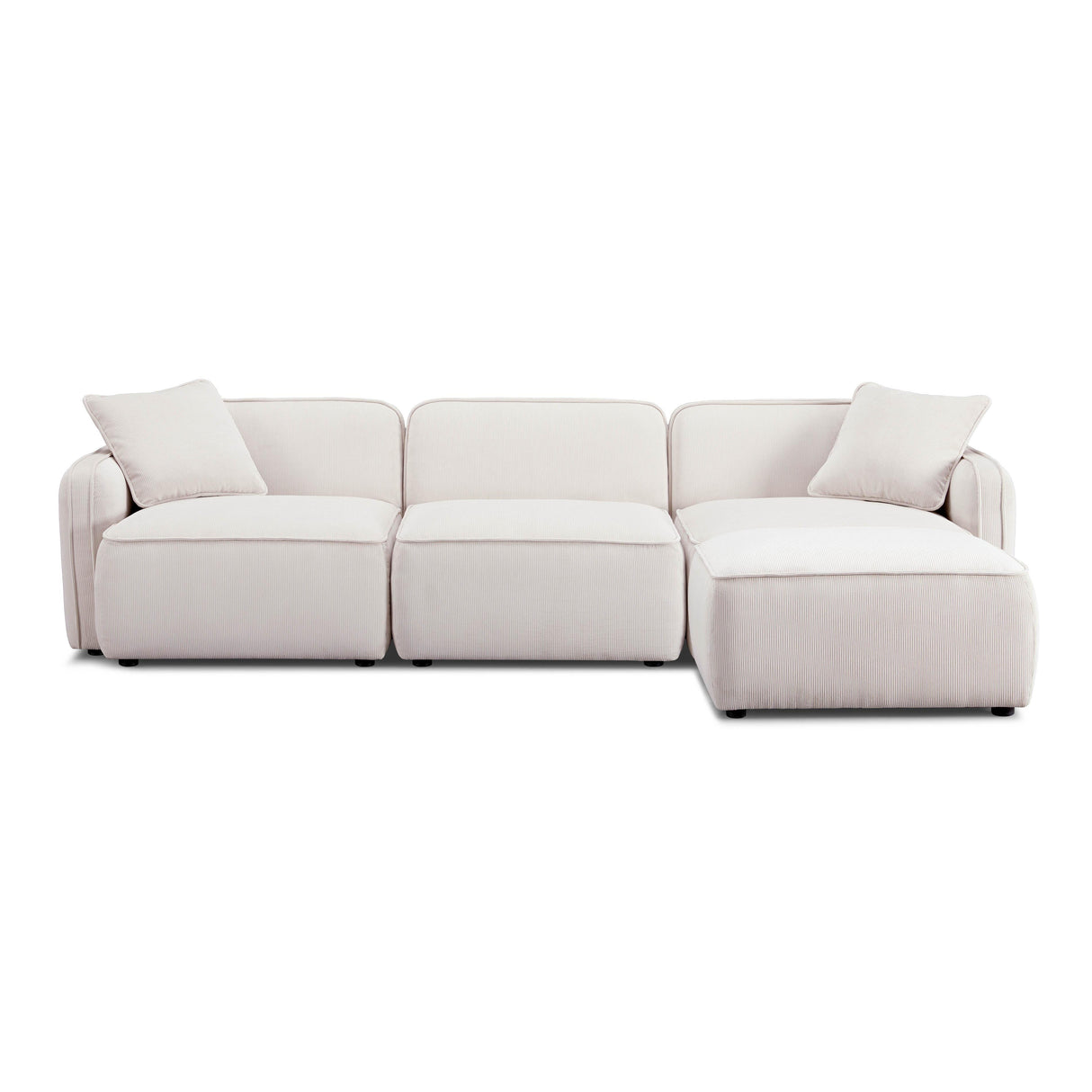 Travie Performance Corduroy Velvet 4-Piece Modular Sectional by TOV Furniture at Eve Furniture