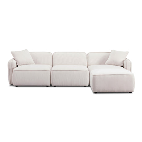 Travie Performance Corduroy Velvet 4-Piece Modular Sectional by TOV Furniture at Eve Furniture
