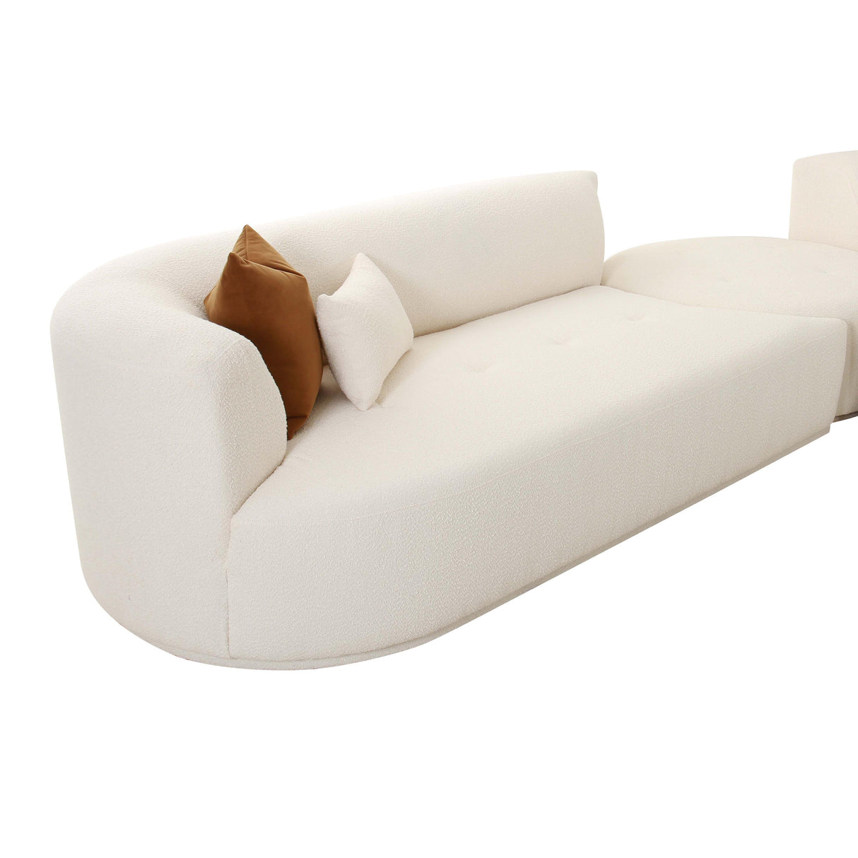 Fickle Cream Boucle 3-Piece Modular Sectional by TOV Furniture at Eve Furniture