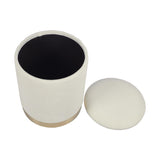 Zoe Cream Chenille Storage Ottoman by TOV Furniture at Eve Furniture