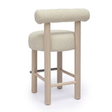 Carmel Cream Boucle and Solid Wood Counter Stool by TOV Furniture at Eve Furniture