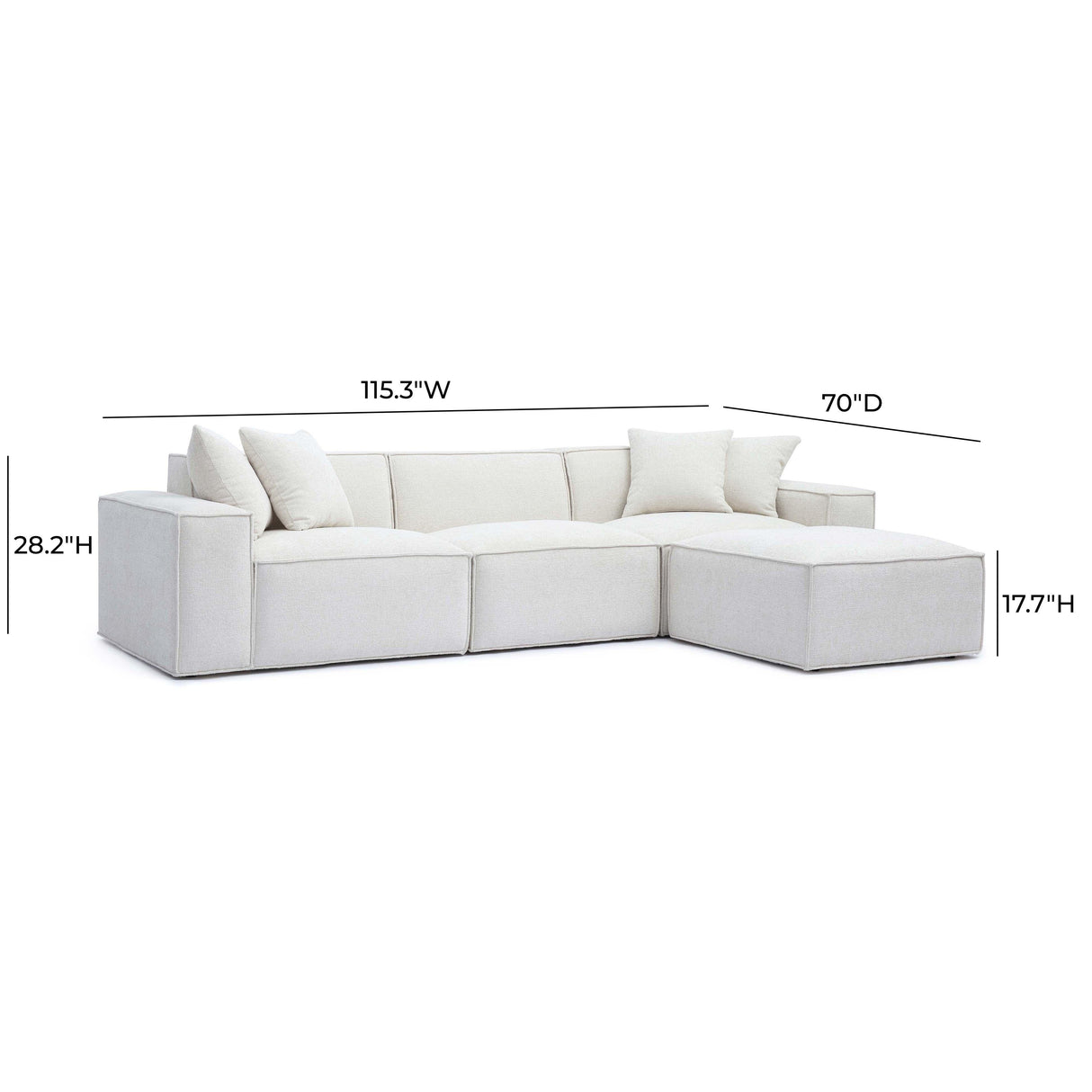 Mindy Chenille Basketweave Modular Sectional by TOV Furniture at Eve Furniture